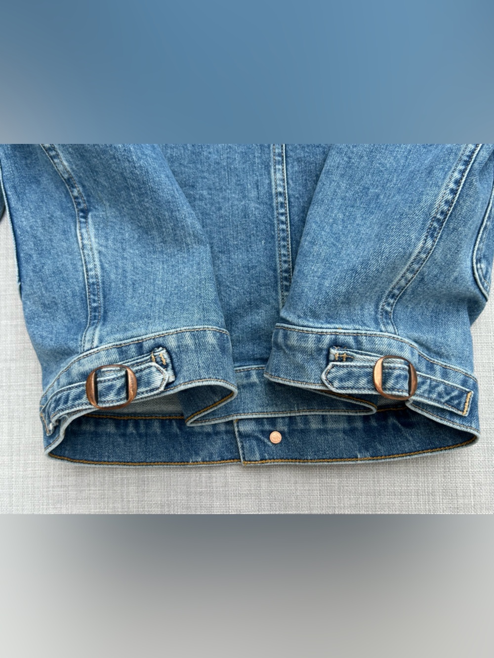 MOTHER Rootin Tootin Denim Jacket in Horsin Around Trucker Jean Jacket Large - Picture 9 of 16